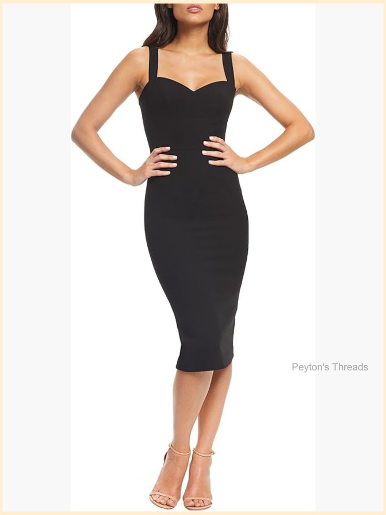 Sleeveless Bodycon Midi Sheath Dress With Sweetheart Neckline